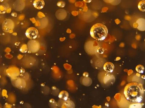Gold balls bubbles abstract macro different ways colors Fotos Stock