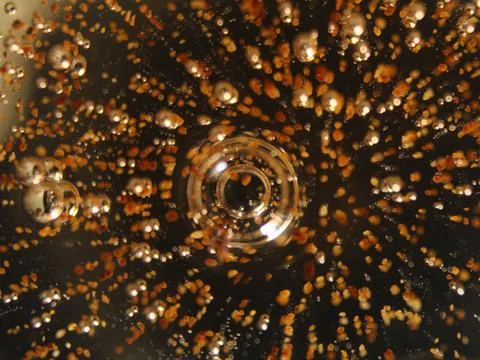 Gold balls bubbles abstract macro different ways colors Stock Photos