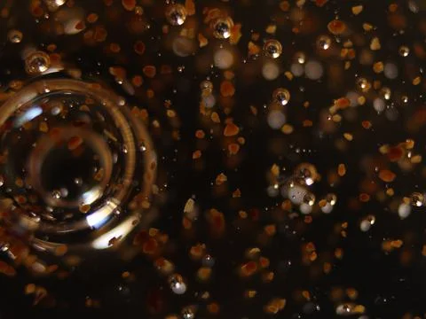 Gold balls bubbles abstract macro different ways colors Stock Photos