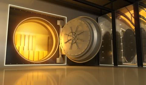 Gold in the Bank Stock Illustration