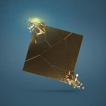 Gold banner in a form of a square with explosed corners イラスト素材