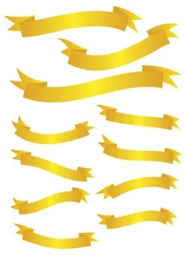 Gold Banner Set Stock Illustration
