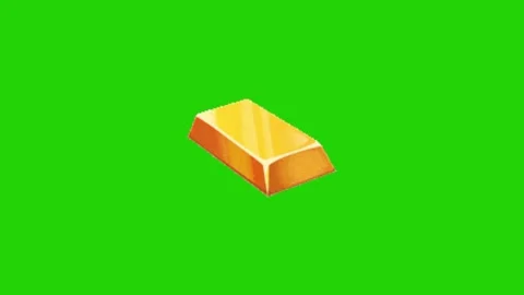 Gold bar animation on green screen Stock-Footage 331895544