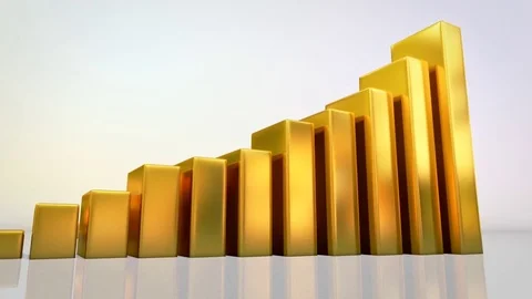 Gold Bar Graph Stock Footage 75594959