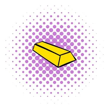 Gold bar icon, comics style イラスト素材
