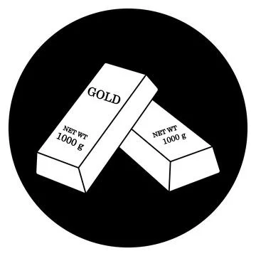 Gold bar icon simple design 스톡 일러스트