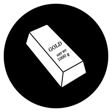 Gold bar icon simple design Stockillustratie