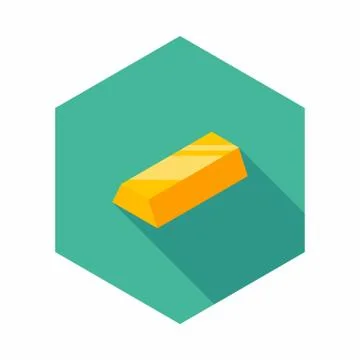 Gold Bar icon vector isometric. Stock Illustration
