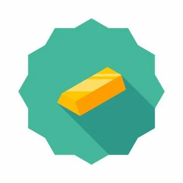 Gold Bar icon vector isometric. Stock Illustration