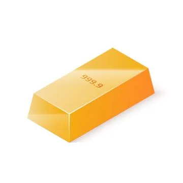Gold bar isolated on white background. Isometric vector illustration Stock Illustration