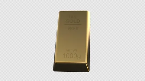 Gold Bar Loop With Alpha Channel Stock-Footage 346740037