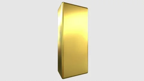 Gold bar rotating - 3d render looped with alpha channel. Stock Footage 167536574