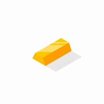 Gold Bar - Shadow icon vector isometric. Stock Illustration