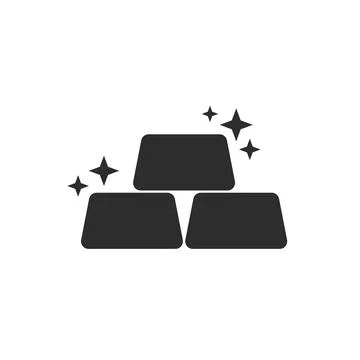 Gold bar stack icon in flat style. Golden ingot vector illustration on isol.. Stock Illustration
