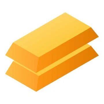 Gold bar stack icon, isometric style Stock Illustration