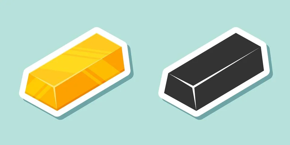 Gold bar stack sticker icon in flat style. Golden ingot vector illustration.. Stock Illustration