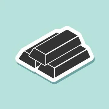 Gold bar stack sticker icon in flat style. Golden ingot vector illustration.. Stock Illustration