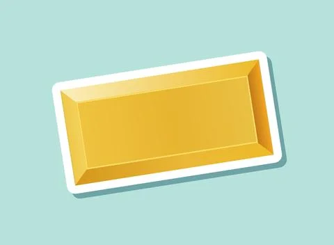 Gold bar stack sticker icon in flat style. Golden ingot vector illustration.. Stock Illustration