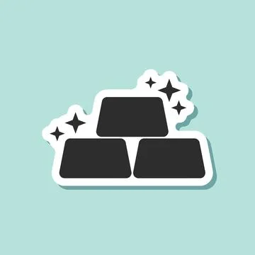 Gold bar stack sticker icon in flat style. Golden ingot vector illustration.. Stock Illustration