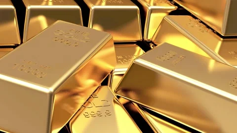 Gold bar on stacked bars 库存影片 333338874