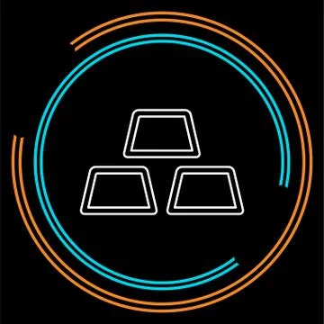 Gold bar vector icon Stock Illustration