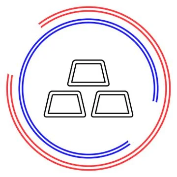 Gold bar vector icon Stock Illustration