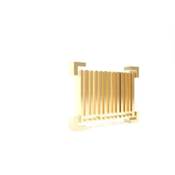 Gold Barcode icon isolated on white background. 3d illustration 3D render Stock Illustration