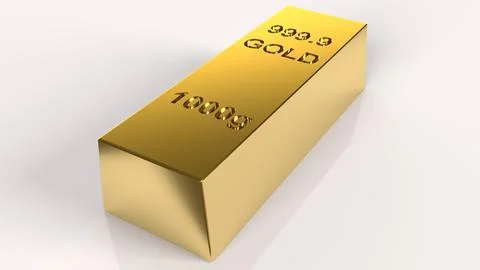 Gold Bars 1000 grams 3d rendering for business and finance content. Stock Illustration