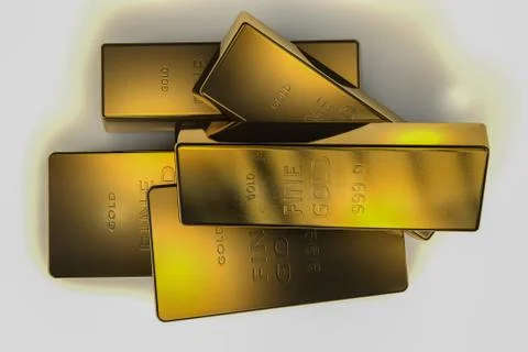 Gold bars 3d concept Ilustración de archivo