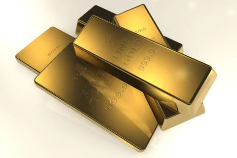 Gold bars 3d concept Ilustración de archivo