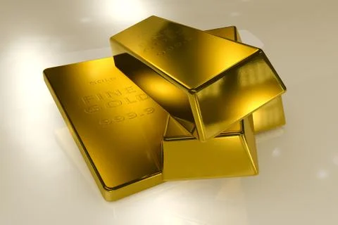Gold bars 3d concept Ilustración de archivo
