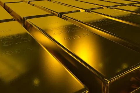 Gold bars 3d concept Ilustración de archivo