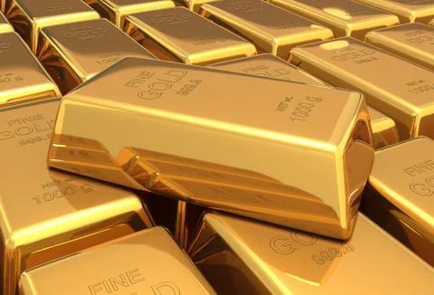 Gold bars 3d illustration Stock Illustration