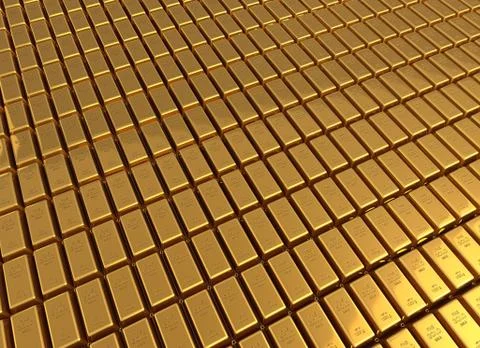Gold bars 3d illustration イラスト素材