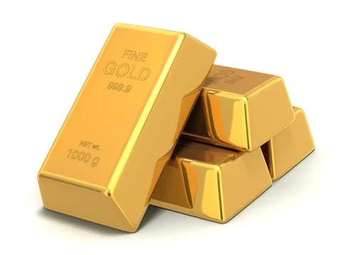 Gold bars 3d illustration Stock Illustration