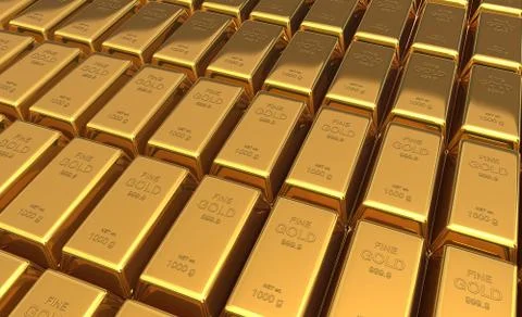 Gold bars 3d illustration Stock Illustration