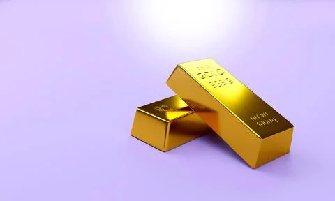 Gold bars 3D rendering background with space Stock-Illustration