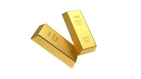 Gold bars with alpha channel in 3D animation. 4K resolution Stock Footage 163874679