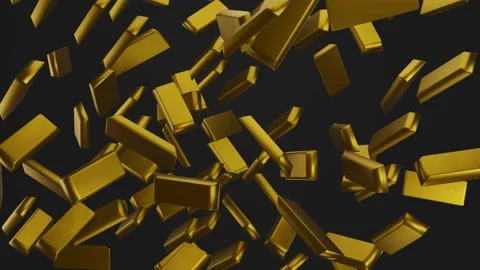 Gold Bars Animation Loop fall from top to bottom animation for business and.. Stock Footage 272767035