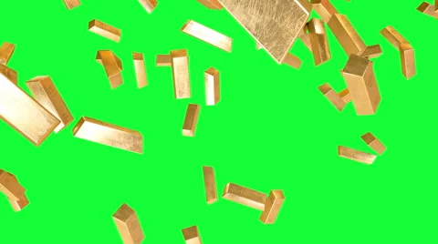 Gold bars are falling. realistic animation Stock Footage 67363933