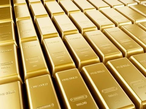 Gold bars arrangement Stock Illustration