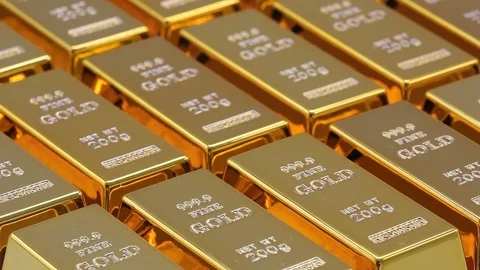 Gold bars as a background Financial concepts 02 Stock Footage 102897064