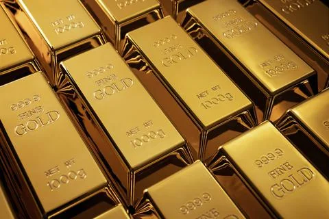 Gold bars background Stock Photos