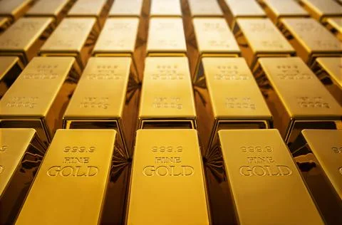 Gold bars background Stock Photos