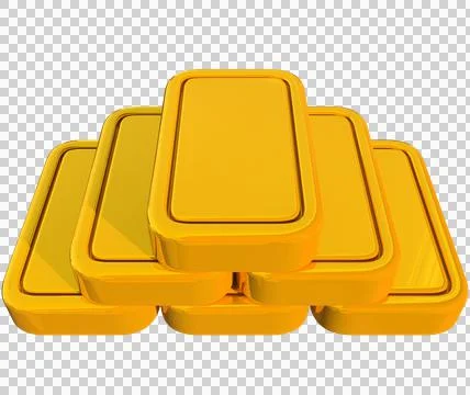 Gold bars blank stack isolated Stock Illustration