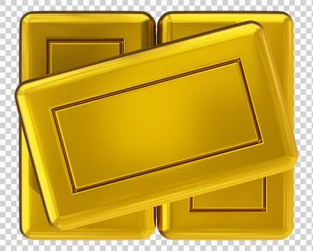 Gold bars blank stack isolated Stock Illustration