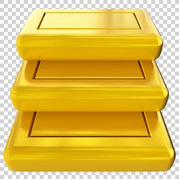 Gold bars blank stack isolated Stock Illustration