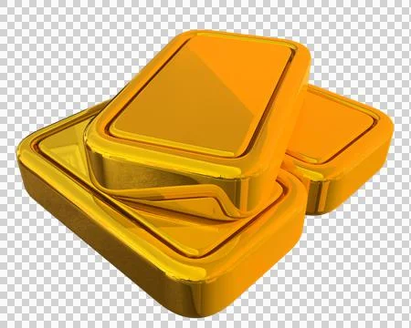 Gold bars blank stacked isolated Stock Illustration