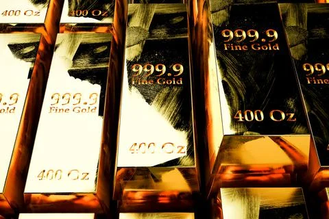 Gold bars close up Ilustración de archivo