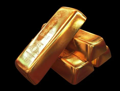 Gold Bars Close Up Render Stock Illustration